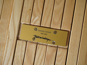 オランダ モダンデザイン デザイナーズチェア Robert van Embricqs Rising Chair ライジングチェアのサイン&ナンバー入りプレート