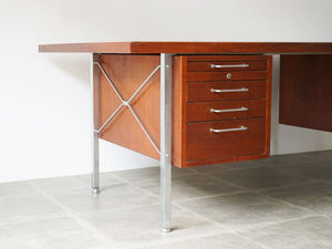 Hans J Wegner Johannes Hansen ハンスjウェグナーのデスク ヨハネスハンセン製チーク材のデスク 左側