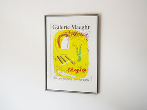 Marc Chagall The Yellow Background Lithographic poster Mourlot マルクシャガール 黄色の背景 ムルロ工房 マーグ画廊 ヴィンテージポスター シャガール リトグラフ