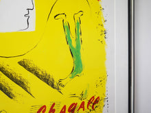 画像をギャラリービューアに読み込む, Marc Chagall The Yellow Background Lithographic poster Mourlot マルクシャガール 黄色の背景 ムルロ工房 ヴィンテージポスター シャガール リトグラフ
