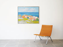 画像をギャラリービューアに読み込む, Per Flemming Scenery from Bornholm with ocean view デンマークの海の景色 油絵 インテリアアート 絵とケアホルムのPK22チェア
