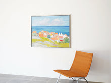 画像をギャラリービューアに読み込む, Per Flemming Scenery from Bornholm with ocean view デンマークの海の景色 油絵 インテリアアート 絵とポールケアホルムのチェアPK22
