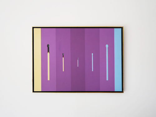 Jes Nordby Composition with matches イェスノルドビー マッチ棒のコンポジション デンマーク 油彩 キャンバス