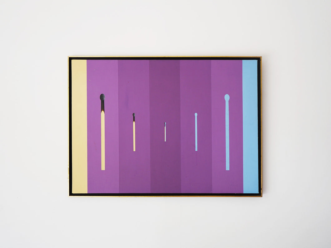 Jes Nordby Composition with matches イェスノルドビー マッチ棒のコンポジション デンマーク 油彩 キャンバス