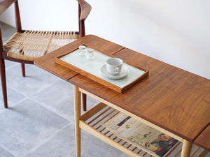 フィン・ユールの両翼延長式のコーヒーテーブル Finn Juhl coffee table with flip-down leaves Anton Kildeberg 北欧デザインのセンターテーブルの天面