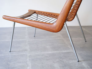 ピーターヴィッツ ブーメランチェア Peter Hvidt & Orla Mølgaard-Nielsen FD135 Boomerang Chair 北欧デザインのラウンジチェアのフレームは削り出し