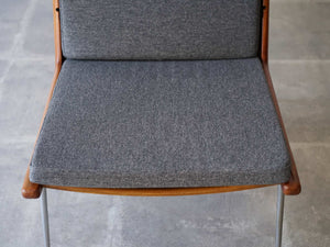 ピーターヴィッツ ブーメランチェア Peter Hvidt & Orla Mølgaard-Nielsen FD135 Boomerang Chair 北欧デザインのラウンジチェアのグレーのクッション