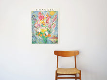 画像をギャラリービューアに読み込む, Marc Chagall Exhibition Poster ADL Fine Arts New York マルクシャガール 天に捧げる花束 ブーケ ドゥ フルール インテリアアート リトグラフポスターとハンスJウェグナーCH23チェア
