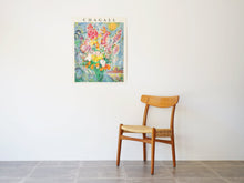 画像をギャラリービューアに読み込む, Marc Chagall Exhibition Poster ADL Fine Arts New York マルクシャガール 天に捧げる花束 ブーケ ドゥ フルール インテリアアート リトグラフポスターとハンスJウェグナーCH23チェア
