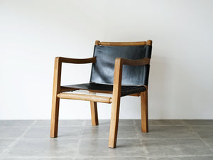 トーベ・レッダーセンの黒革のアームチェア 北欧デザイナーズチェア トーベ・キンド・ラーセン Tove Kindt-Larsen Tove Reddersen Unge Mennesker Chair