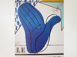 Le Corbusier Exhibition poster from Statens Museum for Kunst ル コルビュジエ ヴィンテージポスター デンマーク 青い手のモチーフ
