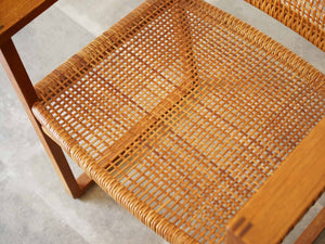 ボーエモーエンセン ダイニングチェア アームあり オークと籐 Børge Mogensen Model BM62 Chair モーエンセンのアームチェアの座面