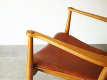 画像をギャラリービューアに読み込む, Peter Hvidt Orla Mølgaard-Nielsen Portex Armchair Fritz Hansen vintage niger leather ピーター・ビッツとオルラ・モルガート・ニールセンのアームチェア ナイジャーレザー張り 北欧ヴィンテージ デザイナーズチェア 椅子の肘掛け
