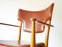 画像をギャラリービューアに読み込む, Peter Hvidt Orla Mølgaard-Nielsen Portex Armchair Fritz Hansen vintage niger leather ピーター・ビッツとオルラ・モルガート・ニールセンのアームチェア ナイジャーレザー張り 北欧ヴィンテージ デザイナーズチェア 椅子の肘掛け
