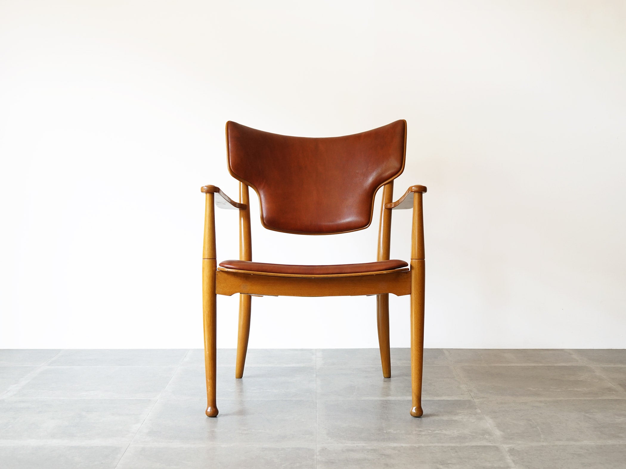 Peter Hvidt Orla Mølgaard-Nielsen Portex Armchair Fritz Hansen vintage niger leather ピーター・ビッツとオルラ・モルガート・ニールセンのアームチェア ナイジャーレザー張り 北欧ヴィンテージ デザイナーズチェア