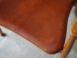 Peter Hvidt Orla Mølgaard-Nielsen Portex Armchair Fritz Hansen vintage niger leather ピーター・ビッツとオルラ・モルガート・ニールセンのアームチェア ナイジャーレザー張り 北欧ヴィンテージ デザイナーズチェア 椅子の座面