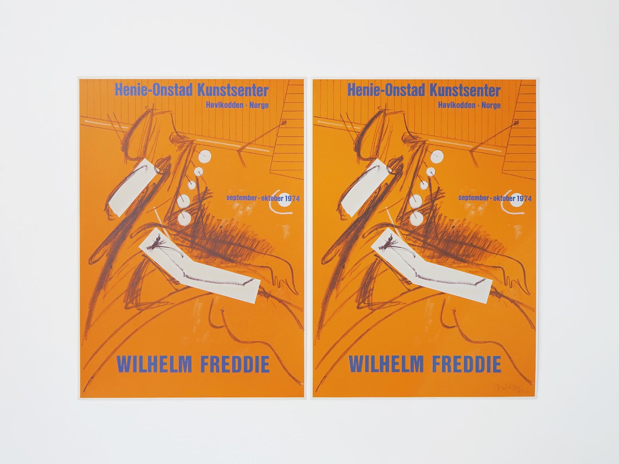Bernd Zimmer 1991年 エキシビジョンポスター アートポスター Wilhelm Freddie（ヴィルヘルム・フレディー） デンマークのリトグラフ