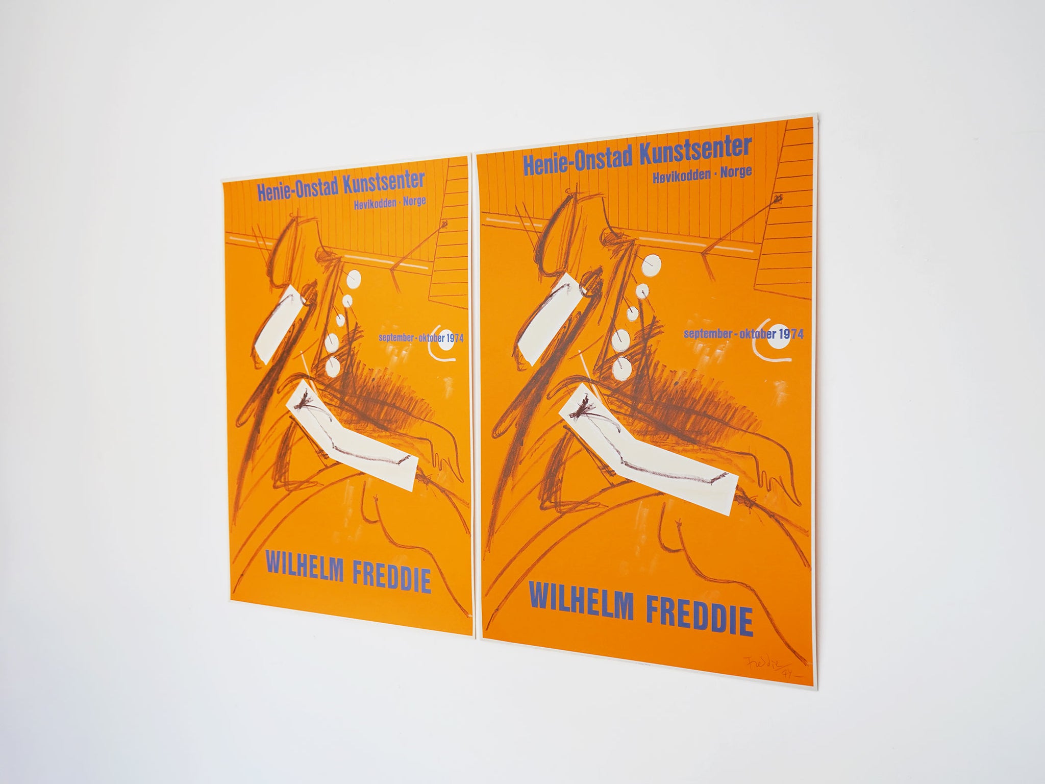 デンマーク製　作家不明　リトグラフ　レトロ　ポップアート Wilhelm Freddie（ヴィルヘルム・フレディー） デンマークのリトグラフ