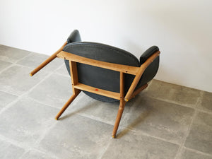 Nanna Ditzel Jørgen Ditzel Model 83 easy chair ナナ・ディッツェル&ヨルゲン・ディッツェル モデル83 黒革のイージーチェア 椅子の裏面
