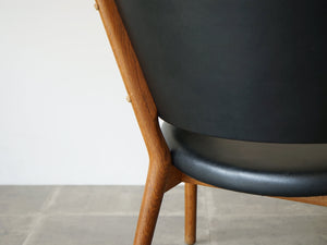 Nanna Ditzel Jørgen Ditzel Model 83 easy chair ナナ・ディッツェル&ヨルゲン・ディッツェル モデル83 黒革のイージーチェア 椅子の後ろフレーム