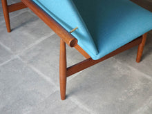 画像をギャラリービューアに読み込む, Finn Juhl France&amp;Søn FD137 Japan Sofa フィンユールジャパンソファ フランス&amp;サン製  チーク 青のウール張り 3人掛けソファのフレーム
