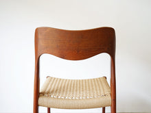 画像をギャラリービューアに読み込む, Niels O Møller Model71chair JLモラー  ニールスOモラー  チークとペーパーコードの椅子の背面

