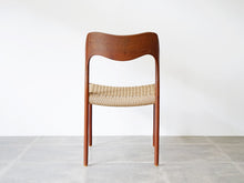 画像をギャラリービューアに読み込む, Niels O Møller Model71chair JLモラー  ニールスOモラー  チークとペーパーコードの椅子の背面
