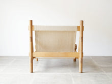 画像をギャラリービューアに読み込む, Danish design Easy chair with canvas デンマークデザイン キャンバス生地張り  北欧ヴィンテージ イージチェアの背面
