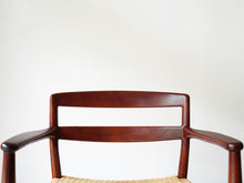 画像をギャラリービューアに読み込む, Ejner Larsen Aksel Bender Madsen Willy Beck アイナー ラーセン アクセル ベンダー マッセン ヴィリーベック 籐編み チークアームチェアの背もたれ
