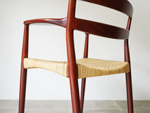 画像をギャラリービューアに読み込む, Ejner Larsen Aksel Bender Madsen Willy Beck アイナー ラーセン アクセル ベンダー マッセン ヴィリーベック 籐編み チークアームチェアの背面
