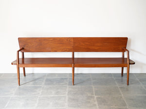 フリッツハンセン1940〜1950年代ビンテージのベンチ Fritz Hansen wood vintage Bench 木製の長椅子 ベンチの正面