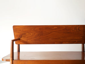 フリッツハンセン1940〜1950年代ビンテージのベンチ Fritz Hansen wood vintage Bench 木製の長椅子 ベンチの背もたれの木目が美しい
