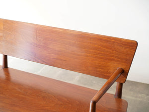 フリッツハンセン1940〜1950年代ビンテージのベンチ Fritz Hansen wood vintage Bench 木製の長椅子 ベンチの背もたれ ブナ（ビーチ）材