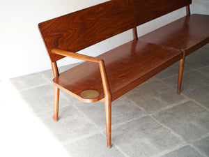 フリッツハンセン1940〜1950年代ビンテージのベンチ Fritz Hansen wood vintage Bench 木製の長椅子 ベンチの肘掛け