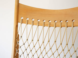 ハンスJウェグナー イージーチェア ラウンジチェア ヨハネスハンセン製ビンテージ Hans J. Wegner JH719 Chair ウェグナーの椅子の背もたれ　フラッグハリヤードと真鍮