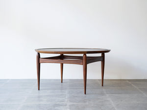 アイヴァンAヨハンソン ブラジリアンローズウッドの丸テーブル コーヒーテーブル Ejvind A.Johansson Reversable Table 北欧デザインのローテーブル