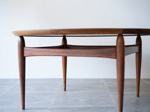 アイヴァンAヨハンソン ブラジリアンローズウッドの丸テーブル コーヒーテーブル Ejvind A.Johansson Reversable Table 北欧デザインのローテーブル 美しい脚