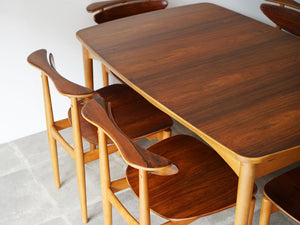 フィンユール ボヴィルケ ダイニングテーブル ブラジリアンローズウッド ダイニングテーブル Finn Juhl Bovirke Extendable dinning table テーブルのローズウッドの天面