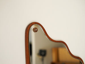 デンマークデザインの壁掛け鏡ヴィンテージミラーの丸い鏡を留めるパーツ