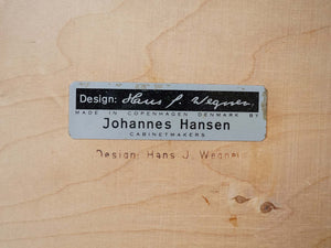 Hans J. Wegner（ハンスJウェグナー）PP203 PPファニチャー製 ヨハネスハンセンのプレートタグ