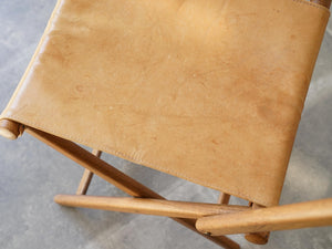Torsten Johansson（トルステン・ヨハンソン）北欧チェア 折りたたみ椅子 天然革の座面　レザーの経年