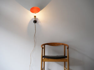 Svend Aage Holm Sørensen Brass wall lamp with red shade